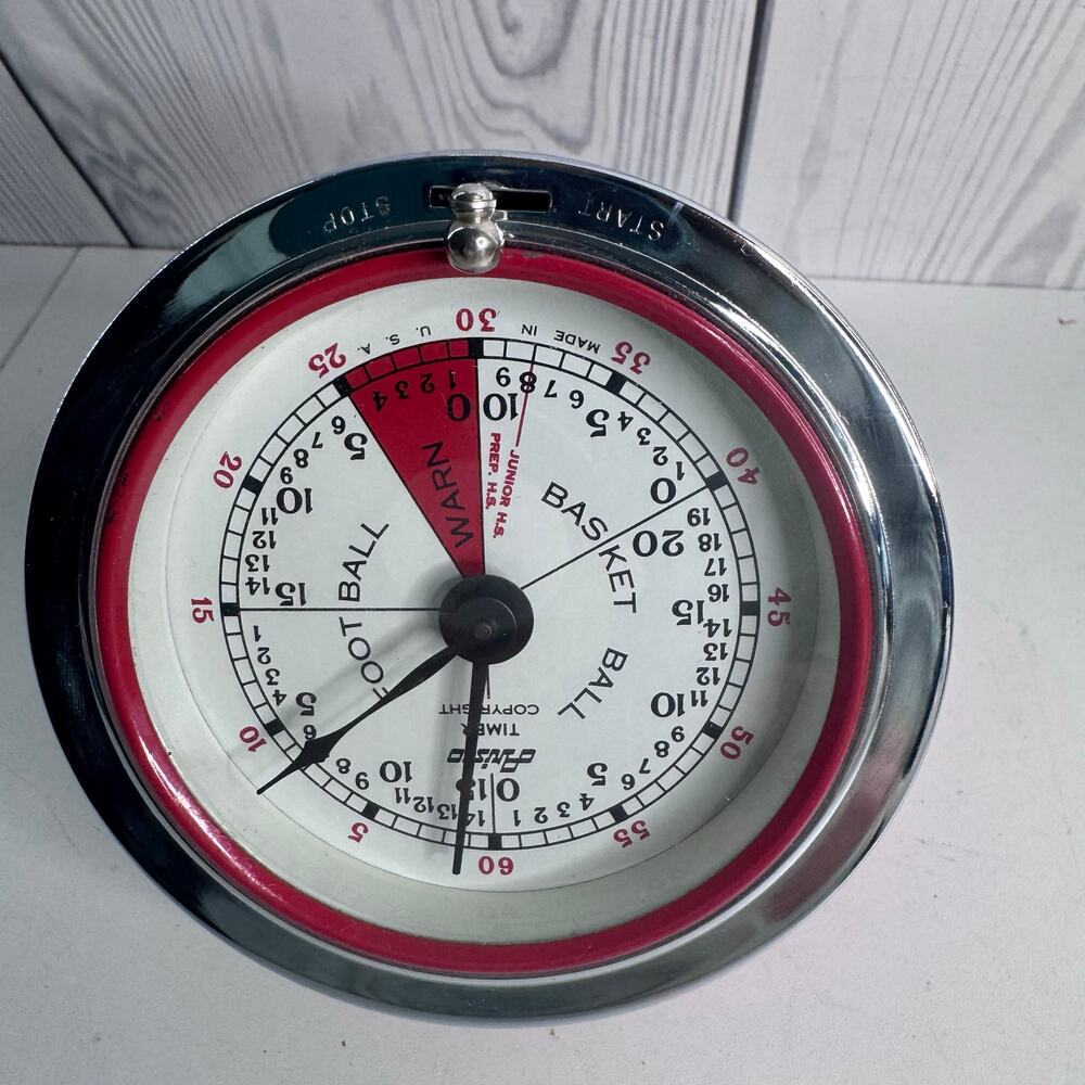 Vintage Aristo Basketball Football Timer Works Red Sports Decor